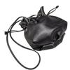 All Leather Black Cowhide Bag Lucky Bag Portable Messenger Bag Genuine Leather Wrinkled Cloud Women'S Bag