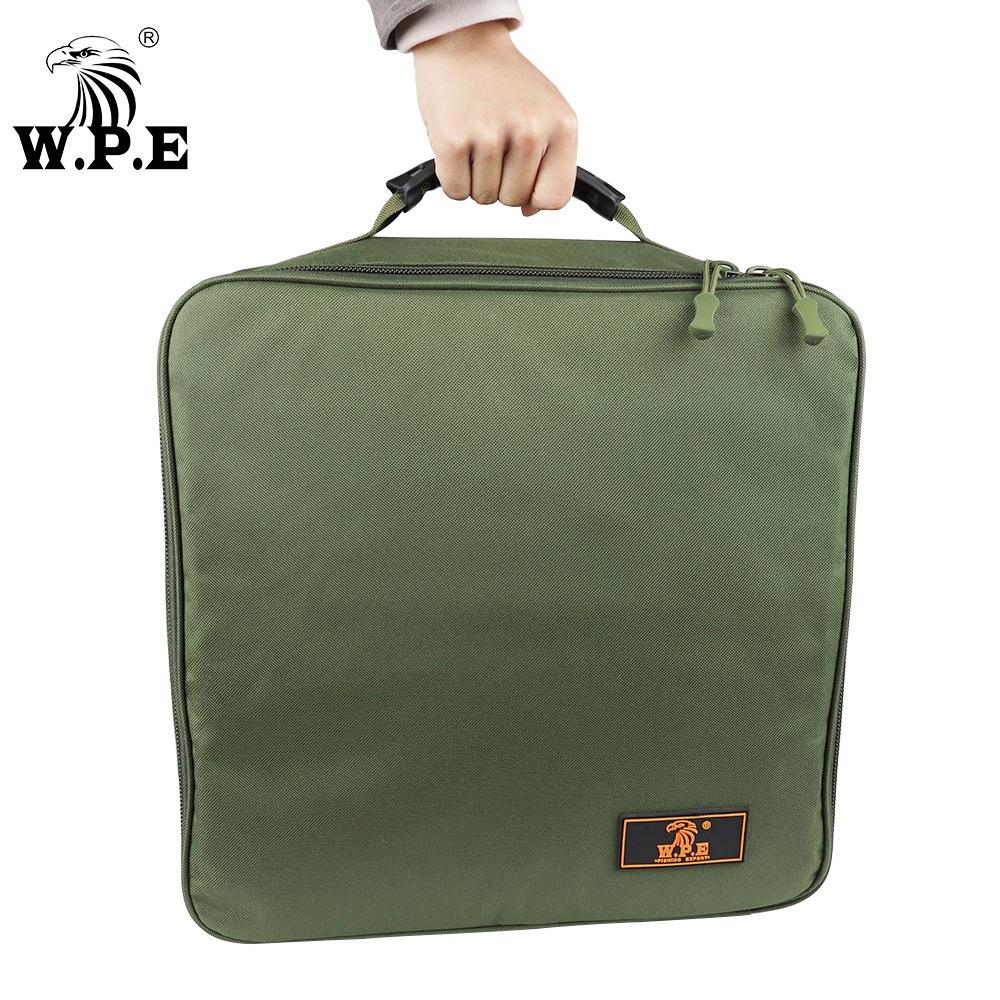 W.P.E Carp Reel Tackle Bag - Splashproof 37x37x15cm Fishing Handbag for Accessories