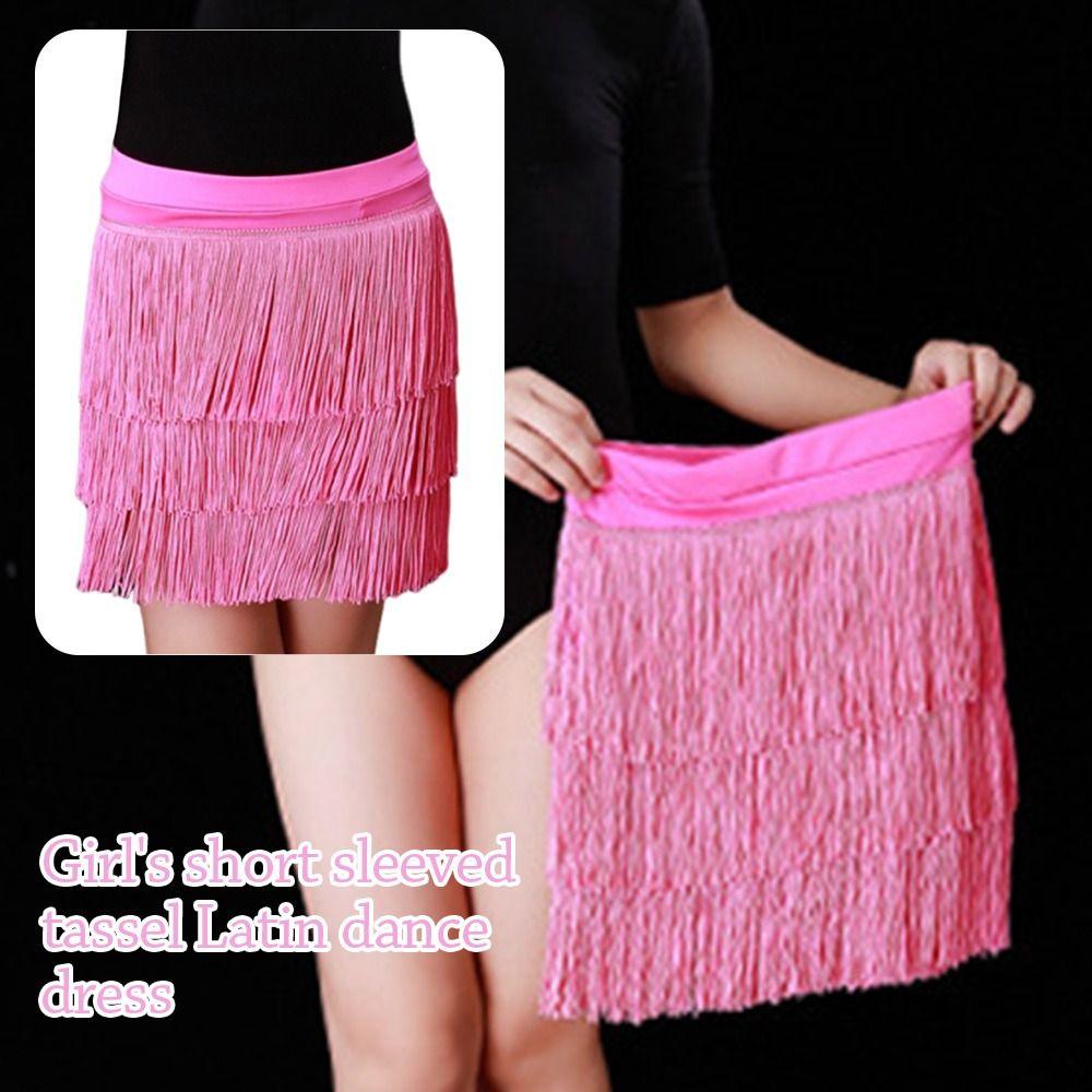 Professional Latin Dancing Dress Tassel Ballroom Dancing Wear Children Dance Skirt  Boys Girls