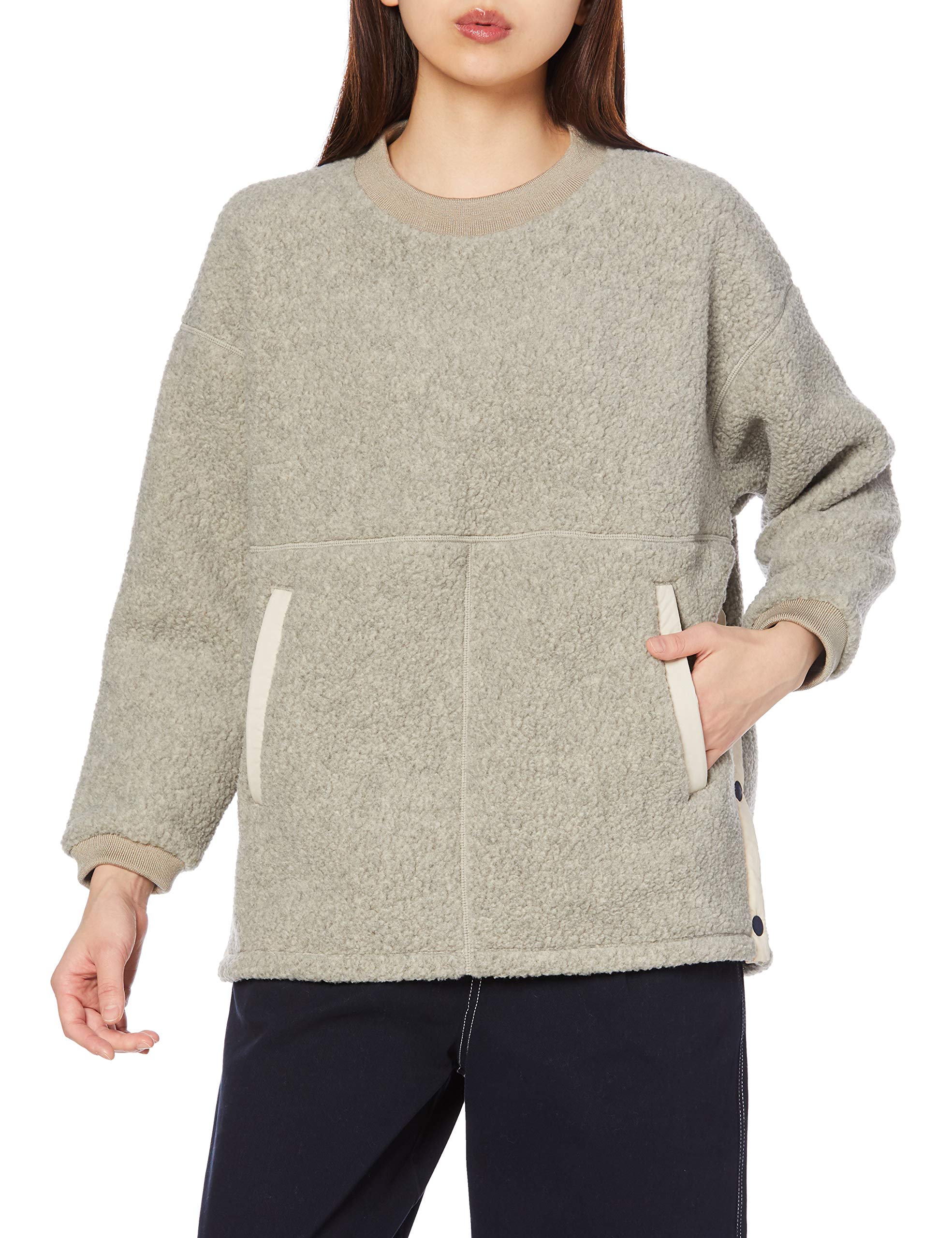 

Mizuno Polartec Boa Fleece Crew Bleach Beige Size L Size Jacket, Women s, B2MC0722, Sand, (Japan L)