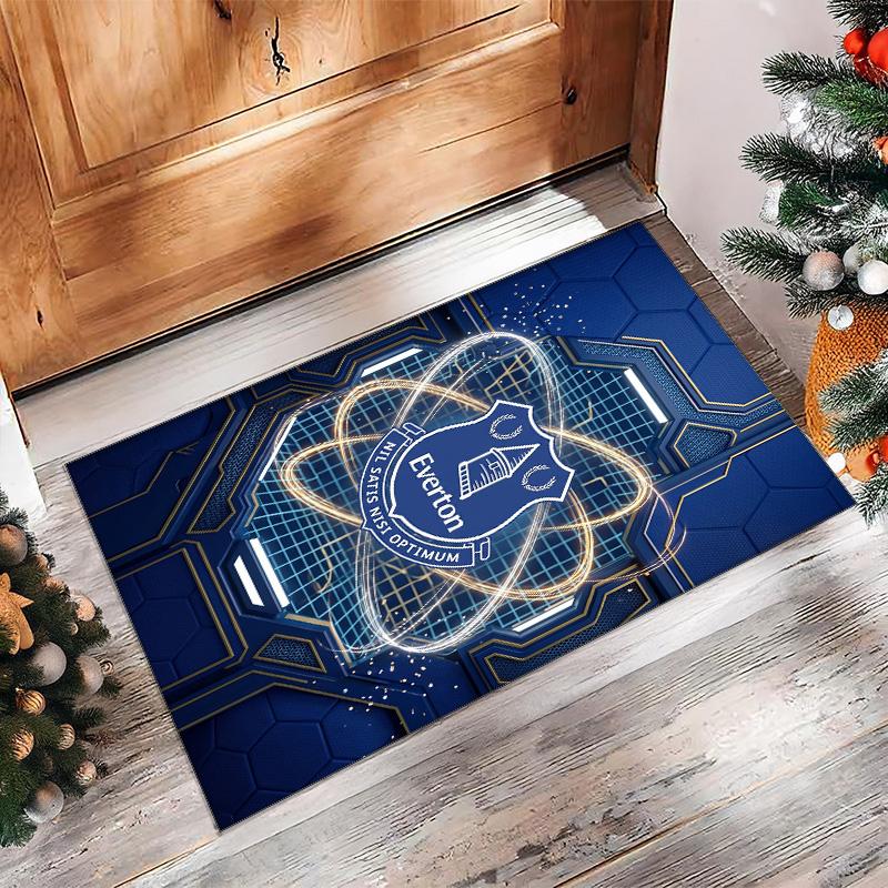 Tappeto in Velluto di Cristallo con Stampa Calcio Everton, Comodo Assorbente d'Acqua Antiscivolo Tappeto per Pavimenti Interni