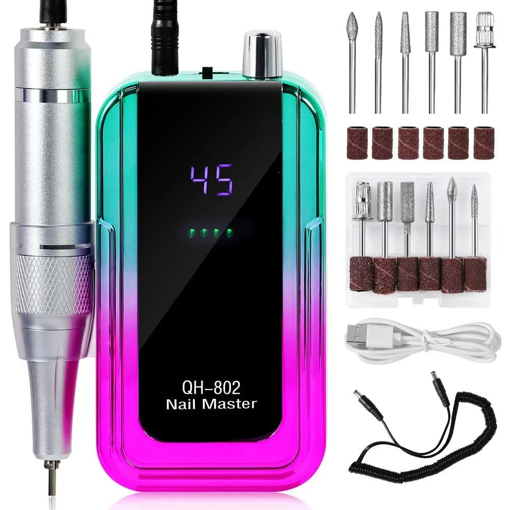 45000RPM Rechargeable Electric Nail Drill Machine With USB Connector Nail Polish Remover Drill Set Manicure Low Noise