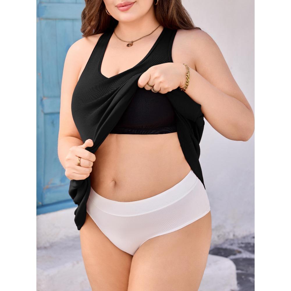 Charmleaks Plus Size Summer Dresses with Built In Bra Pockets Beach Sundress Casual Sleeveless Scoop Neck Tank Dress 1X-4X