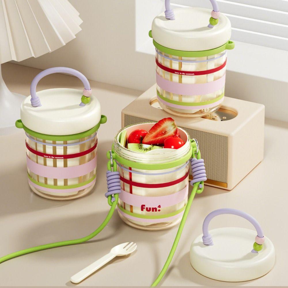Leakproof Fruit Drain Cup Dopamine Food Container Portable Salad Cup  School