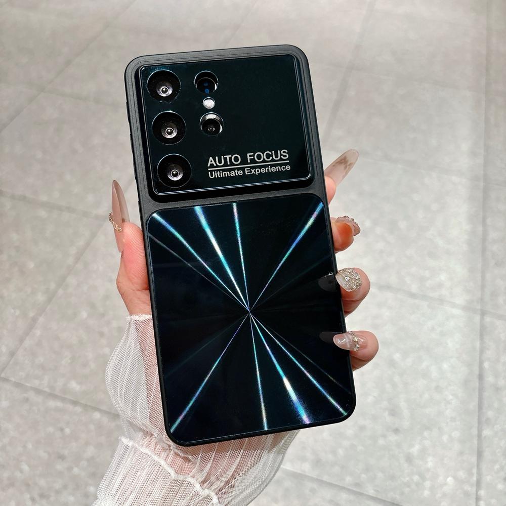 Aurora Große Fenster Hard Case für Samsung Galaxy S26 S2 Ultra S23 S24 Einfarbige Kamera Schutz Stoßfeste Hülle