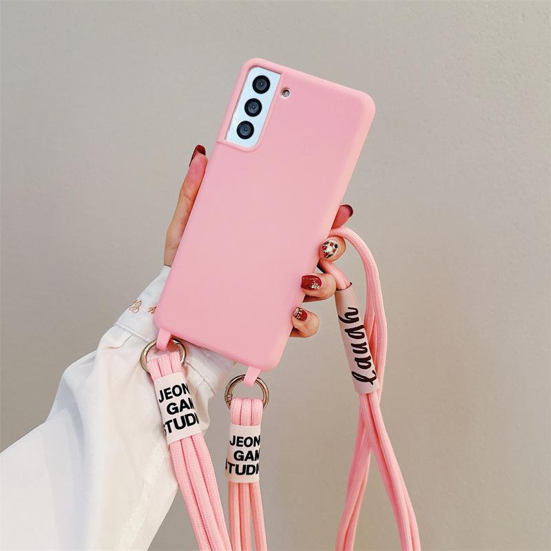 Candy Color Lanyard Integrated Soft Shell for Women Suitable for Samsung S25 UltraS24S23 Mobile Phone Case for Women A16A06 Japanese and Korean