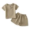 Children's Summer Cotton-Linen Shorts & Top Set - Baby Double-Layer Gauze, Loose Two-Piece Chinese Style