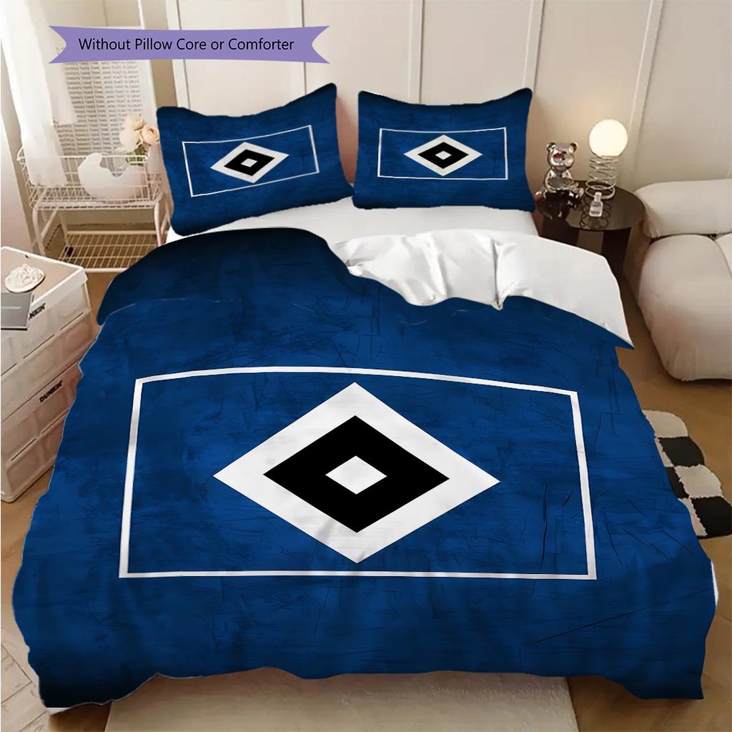 Set Copripiumino Trapuntato con Motivo Hamburger SV Federa Decorazione per la Casa Regalo di Compleanno (1 * copripiumino + 2 * federa, senza nucleo)