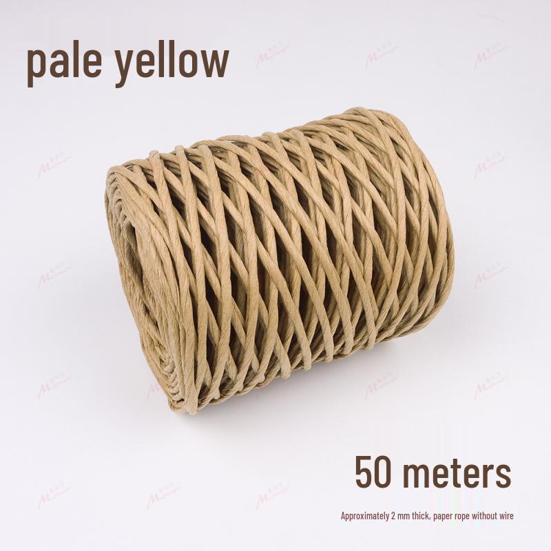 

2мм Кольоровий Паперовий Шнур 50м Рулон для Плетіння Кошиків, Виготовлення Ваз, Флористики, Без Дроту