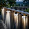 4PC Outdoor Solar Eaves Light 3 LED Solar Fence Lights Outdoor Waterproof Stair Lamp for Railing Wall Decks Garden Yard Lighting