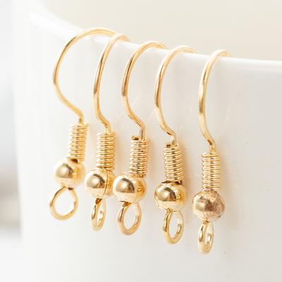 Home Party Supplies for Earring Making Ornament Metal Material DIY Handmade With Round Bead Ear Hook 50pcs Beaded Accessories