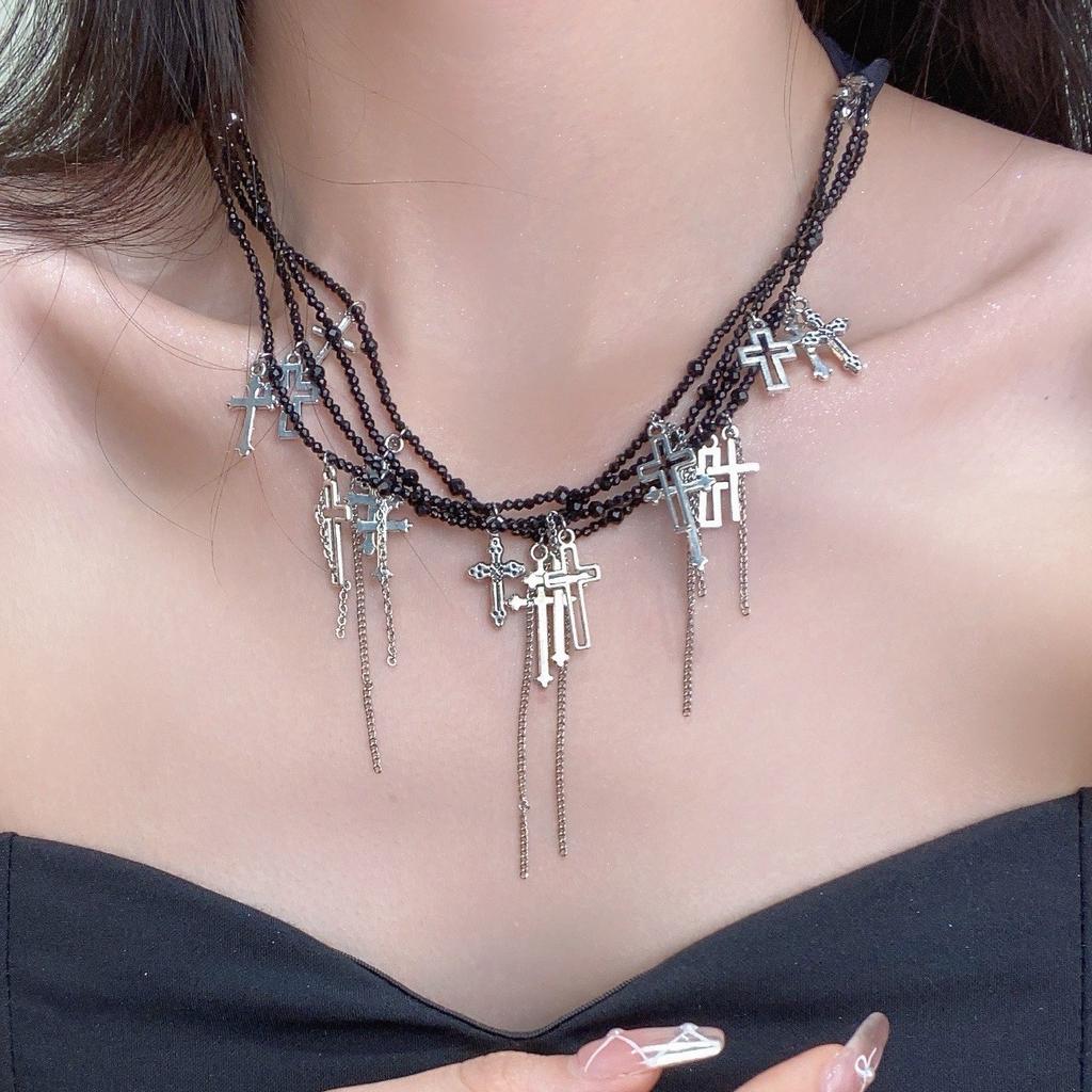 Cross Tassel Old Punk Rock Style Retro Court Style Light Luxury Niche High-end Versatile Bracelet Jewelry