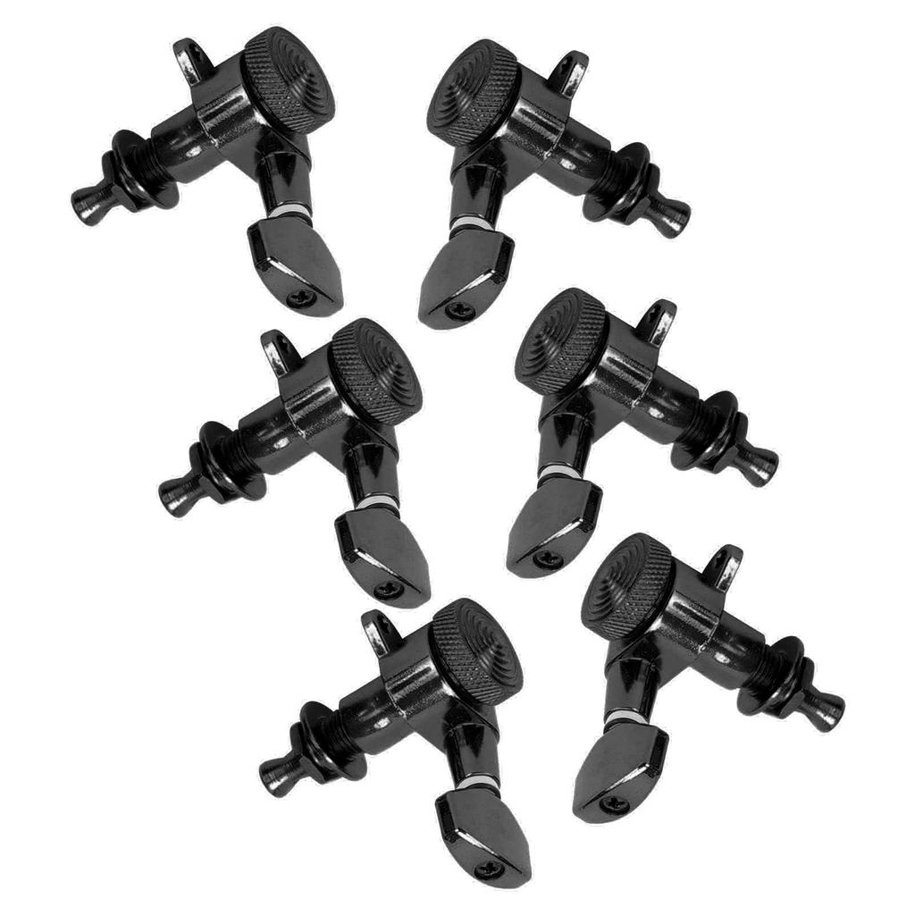 Matybobe Guitar Locking Tuners Locking Strings Sealed Tuning Key Pegs Durable Music Accessories Black Sets of 3 Left and 3 (6 Right)