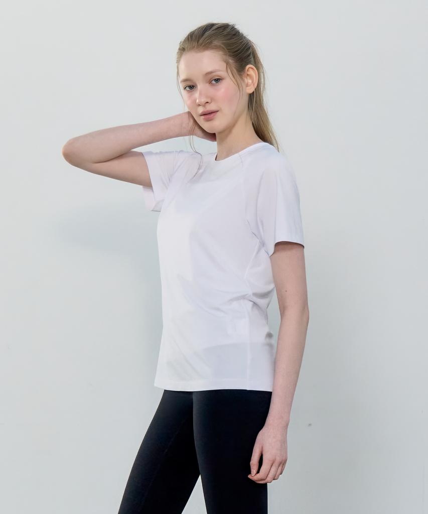Basic House Women'S Cool Breeze Raglan Round Short Sleeve T-Shirt White Lzts3223 (Type A)