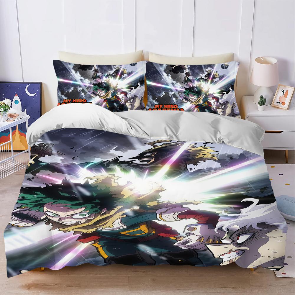 My Hero Academia Duvet Cover Set Soft Wash Bed 3 Piece Summer Comfortable Student Dormitory Home Baby Bedding Best seller