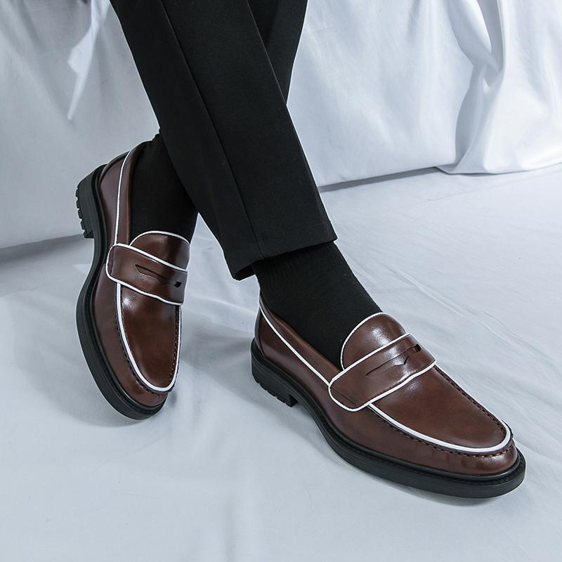 Men Loafers Street Style Shoes Thick Sole Formal Business Wedding Dress Prom Tuxedo Party Shoes Large Size