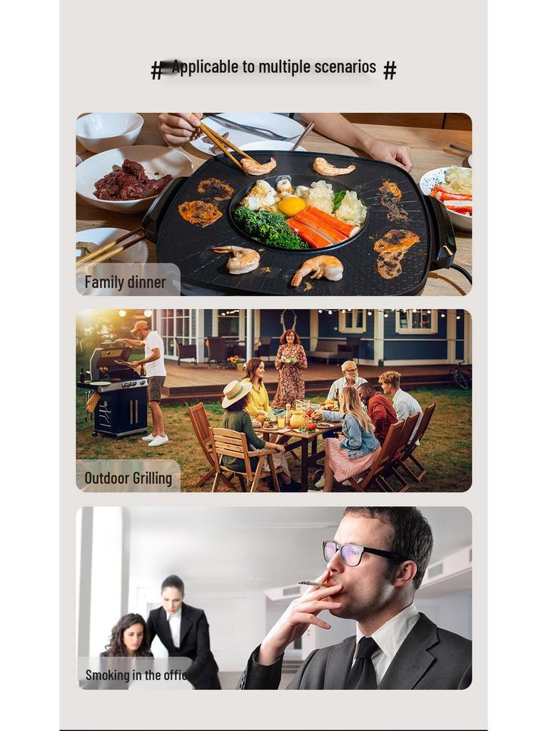 Mini Tabletop Range Hood with Large Suction - Oil Smoke Absorption, New Creative Gift