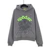 Oversized Hoodie With Spiderweb Foil Print Streetwear Cotton Sweatshirt Men