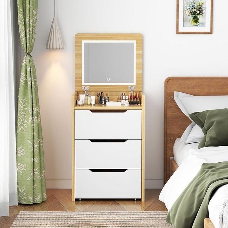 Flip Cover Dressing Table Bedroom Woman Furniture Makeup Vanities Modern Multi-functional Dresser Design with Led Light Dresser