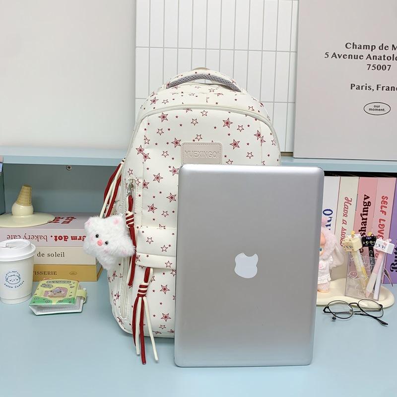 Schoolbag Korean Version of Small Fresh Student Schoolbag Japanese Princess Versatile Cute Star Printing Large Capacity Casual Backpack