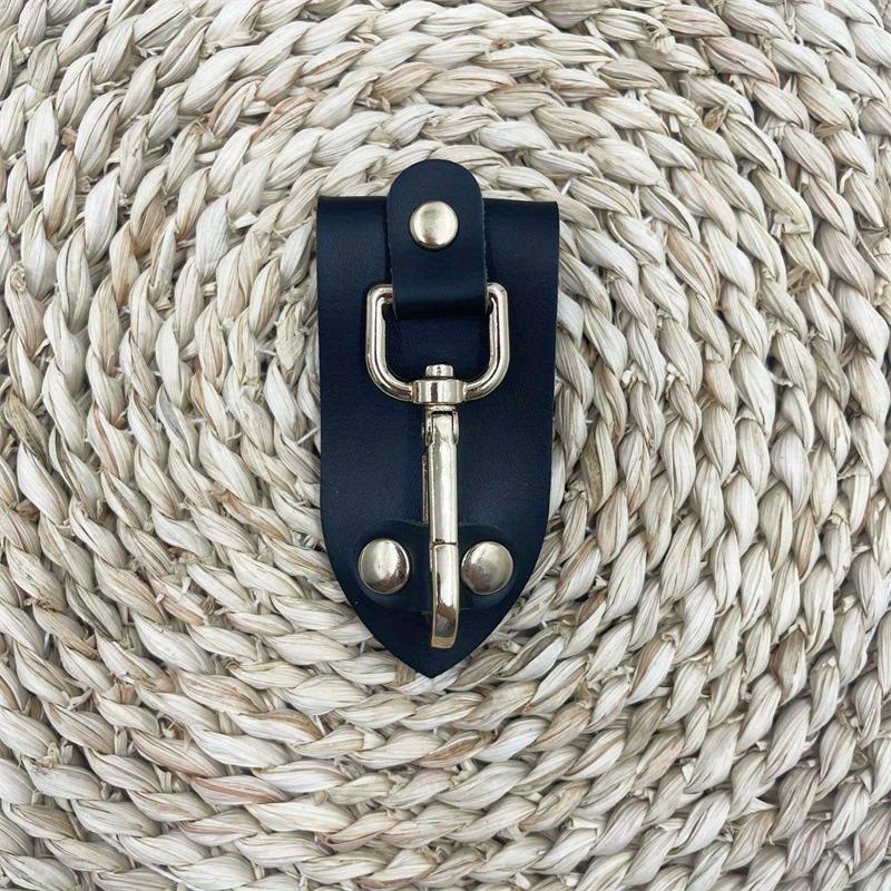 1PC Handmade Keychain Waist Hanging Creative Leather Copper Accessories Leather Belt Leather Circle Practical Belt Outdoor Hook