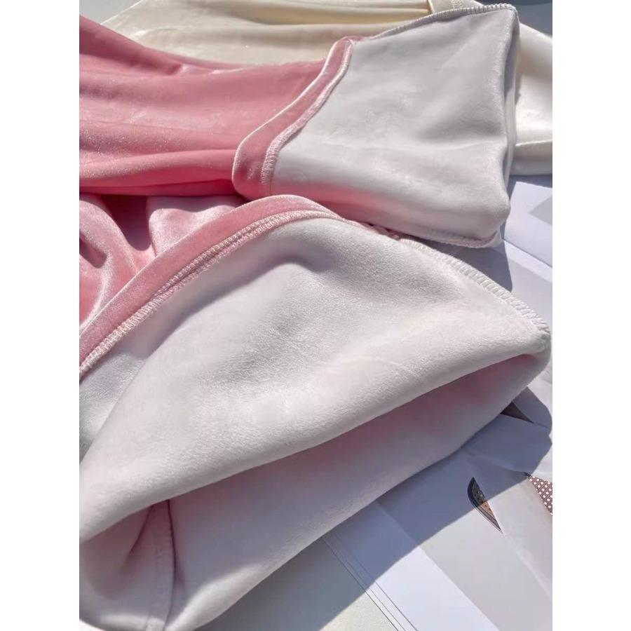 Dicke Fleece-Samt-Hosen mit weitem Bein für Damen, Herbst/Winter, locker, fallend, mit Bindeband, gerade Hosen
