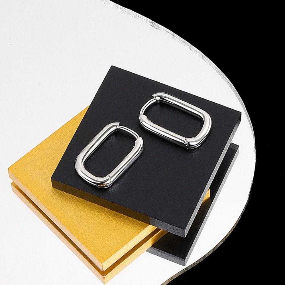 Gold/Silber Geometrische Linie Elliptische Ohrringe U-förmig Vintage Quadratische Statement-Ohrringe Damen