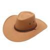 Unisex Artificial Suede Beach Cowboy Hat Wide Brim Solid Color Sun Sunscreen Cap Breathable Sun Protection Party Cosplay Hat