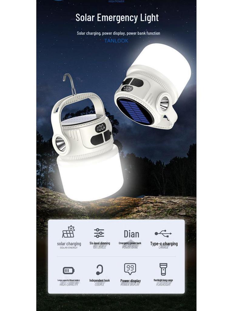 Rechargeable LED Camping Light: Portable, Multifunctional, High-Power Tent & Emergency Light