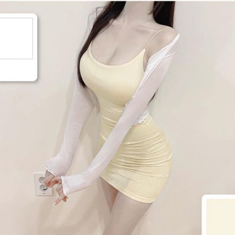 Summer Women's U-neck Dress Casual Suspender Hip Hugging Skirt Fashionable and Sexy Tight Skirt