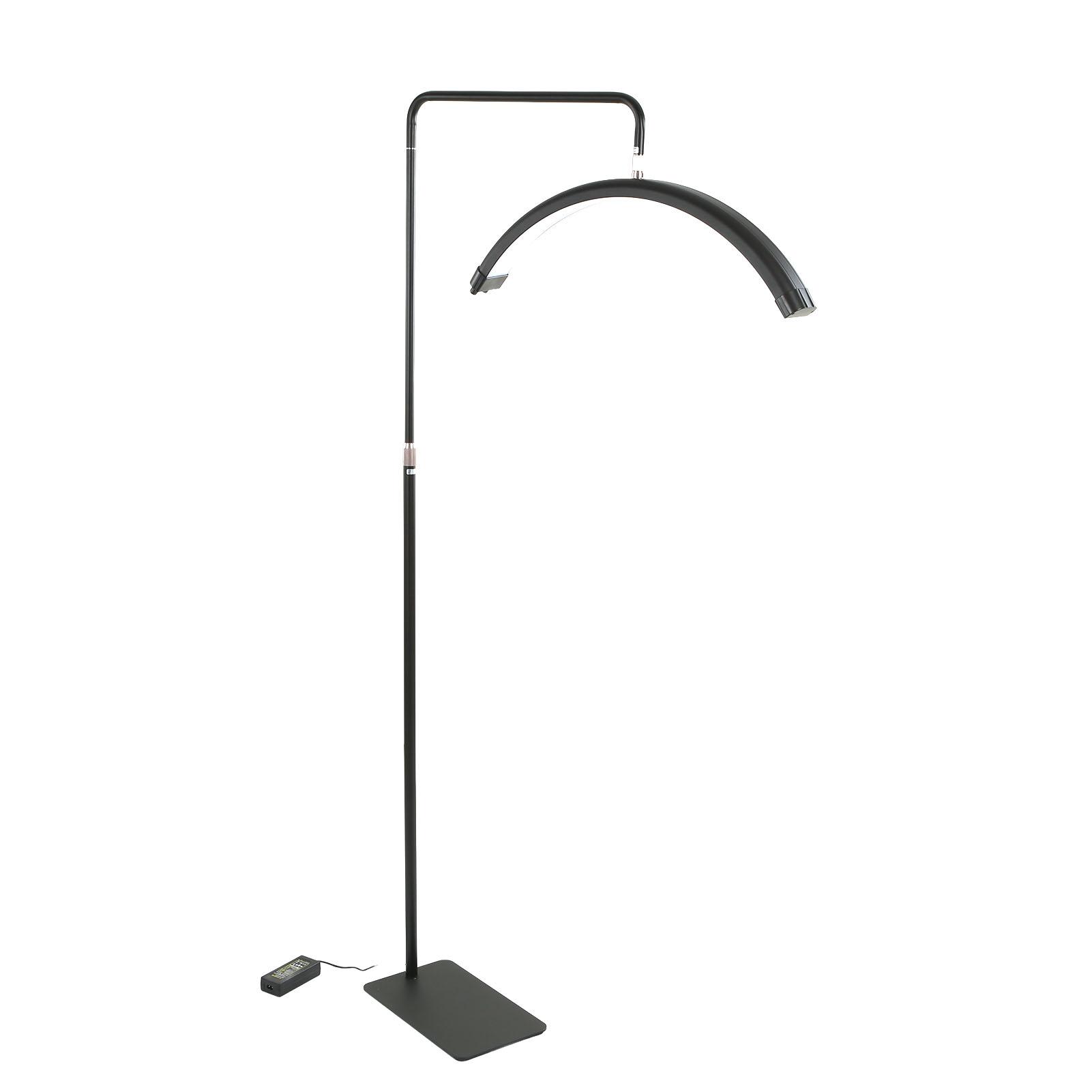 

28-дюймовый светодиодный напольный светильник в виде полумесяца с регулируемой яркостью, вращающийся светильник для татуировки ресниц с регулируемой подставкой UK Plug