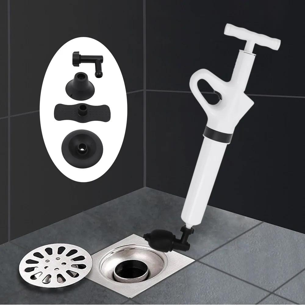 Bymaocar Toilet Plunger Air Powered High Pressure Drain Blaster Sink Dredge Clog Remover W/ Removable Putter Efficient Cleaning