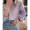 Women's Purple Korean-Style Slim Fit Long Sleeve Shirt: Spring/Autumn 2025 Collection