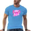 Happy axolotl - blue T-Shirt customized t shirts custom t shirts heavyweight t shirts for