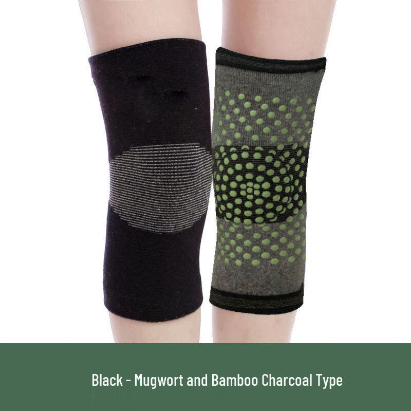 Mugwort Bamboo Charcoal Knee Sleeves (2 Pairs) M