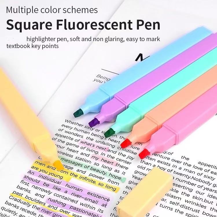 Ästhetisches Highlighter-Set 20 Farben, Keilspitze Kein Durchbluten Verschiedene Farbmarker für Schüler Journal Tagebuch Planer