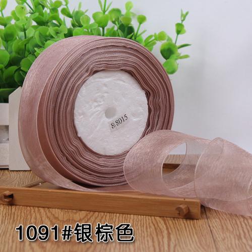 50yards/roll 12/15/20/25/40mm Organza Ribbon Wholesale Gift Wrapping Decoration Christmas Silk Ribbons Lace Fabric DIY Crafts