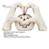 Personalized Dark Aesthetic Gift Gothic Skeleton Heart Hand Sculpture, Spooky Halloween Resin Abstract Pumpkin Statue, Creative Tricky Desktop