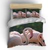 Flamingo cartoon cute bear kawaii Christmas gift king size double bed bedding set microfiber or polyester duvet cover set