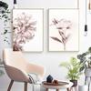 Romantic Pink Flowers Modern Line Woman Love Art Wall Art Canvas Painting Poster Print Wall Paintings For Living Room Decor