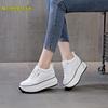 2026 Women's Wedge Platform Thick Sole Casual Shoes - Height-Boosting, All-Season White Flats with Extra Velvet