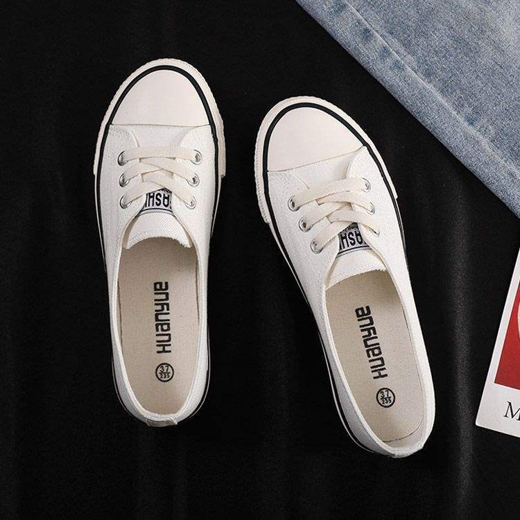 Frühling flache Öffnung atmungsaktive Segeltuchschuhe Damen flacher Boden koreanische Version Studenten kleine Stoffschuhe lässige faule Schuhe