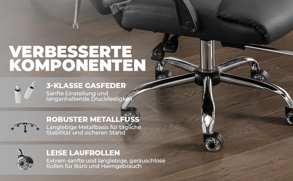 Ergonomic Office Chair, Technology Fabric Executive Chair, Desk Chair Height-Adjustable Swivel Chair with Double Adjustable Lumbar Support Black