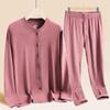 Hengyuanxiang Women's Autumn Fleece-Lined Thermal V-Neck Cardigan Set