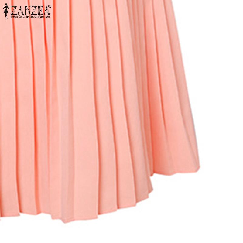 ZANZEA Damska letnia sukienka bez rękawów, na co dzień, plisowana