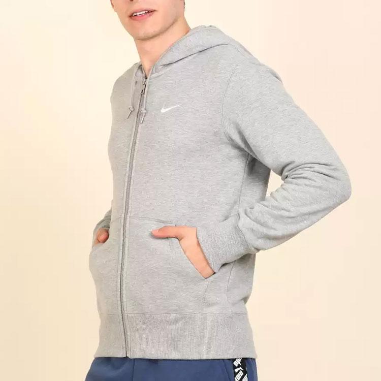 Nike Full-Zip Hooded Sweatshirt Jacket Men Outerwear Dark-Heather-Gray CZ4148-063