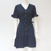Timeless Ladies Womens Polka Dot V-neck Short Sleeve Summer Shirt Dress In Premium Quality