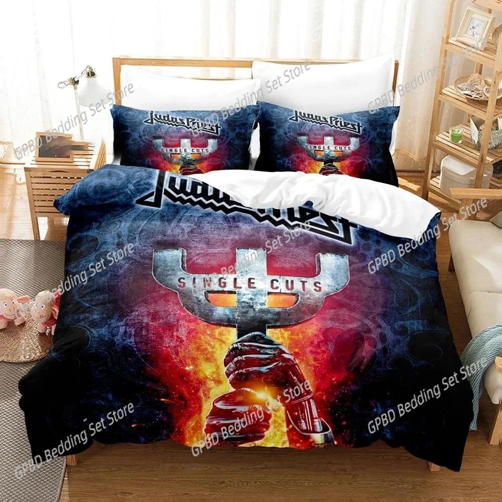 

3D Print Judas Priest Bedding Set For Bedroom Soft Modern Bedspreads Comefortable Kids Duvet Cover Quilt Cover And Pillowcase EU Single(135*200cm)3pcs