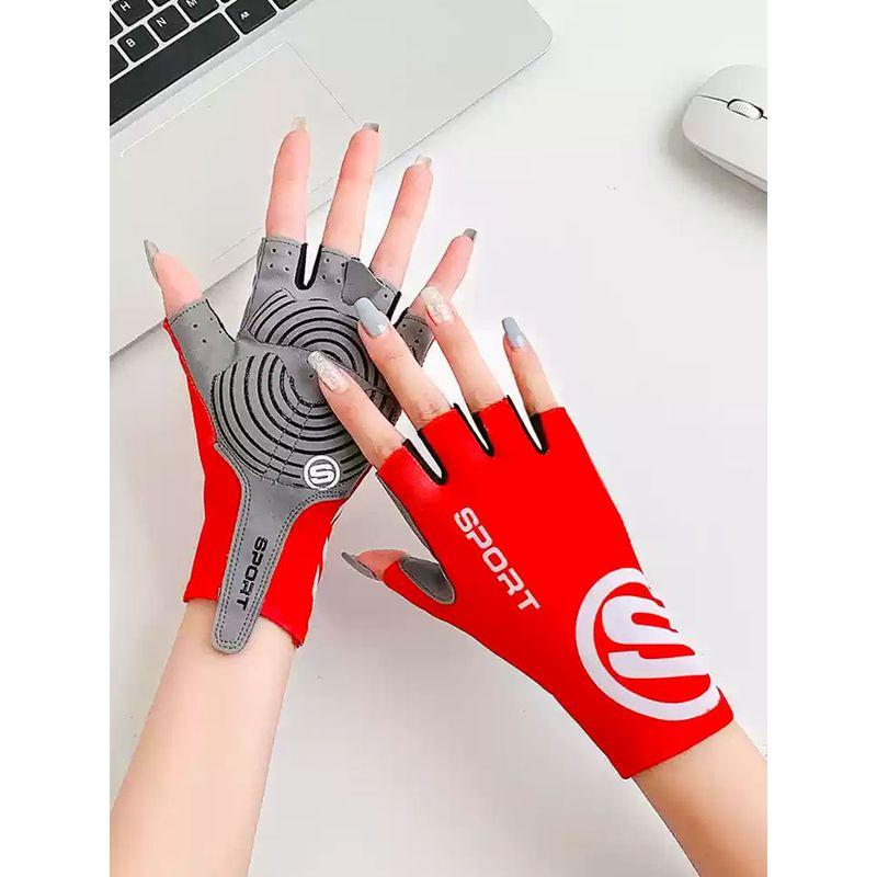 

Fitness Gloves Women s Anti-Cocoon Sports Half Finger Equipment Training Yoga Bicycle Breathable Non Slip Kettlebell Cycling Horizontal Bar Red M
