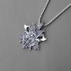 Nordic Mythology New Viking Face with Double Axe Protector Retro Pendant Necklace Trendy Accessories